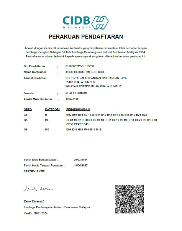 CIDB Government Certificate